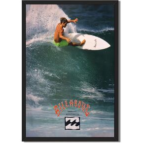 Black Framed Vintage Surfing Poster 1970s Classic Surf Wall Art Wave Surfboard Rider Coastal Canvas Print Retro Ocean Sports Picture Australia Beach Painting for Surfer Home Bedroom Decor 8x12inch in Saudi Arabia