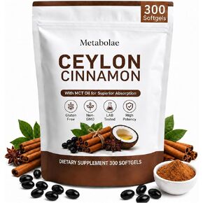 Metabolae Ceylon Cinnamon, Daily Supplements, Plant-Based, Non-GMO, Gluten-Free, 300 Softgels in Saudi Arabia