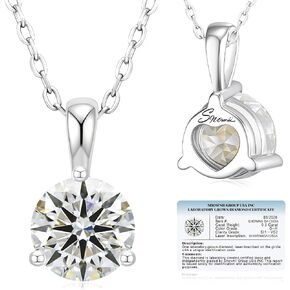 shownii Diamond Necklace Certified LAB GROWN Diamond 0.25-0.5CT Round Pendant Necklaces for Women 14K White Gold Plated Sterling Silver Womens Necklace Dainty Jewelry Present(GH Color, SI1-VS2 Clarity, 3 Prong) in Saudi Arabia