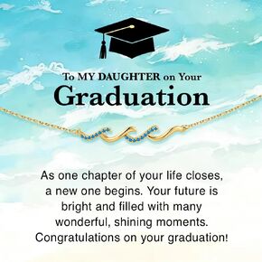 IEFLIFE Graduation Gifts Bracelet for Her - 14K Gold Plated Wave Bracelet for Women Girls, Class of 2026 College Gift Bracelets for Women Daughter Granddaughter in Saudi Arabia