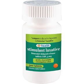 A+Health Stimulant Laxative, Bisacodyl Tablets USP 5mg, 300 Count | Delayed Release, Relieve Occasional Constipation and Irregularity in Saudi Arabia