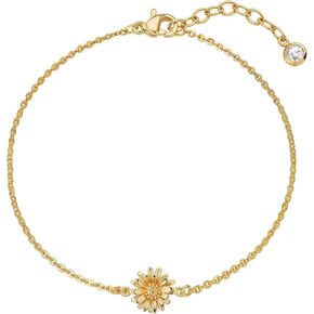 LOYATA Gold Bracelets for Women-Charm Birth Flower Chain Bracelet Non Tarnish Dainty 14K Gold Plated Waterproof Flower Link Bracelet Charms Jewelry Birthday Gifts for Women in Saudi Arabia
