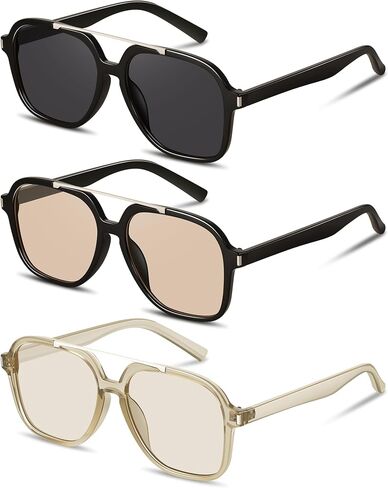 Retro Aviator Sunglasses for Women Men Square Trendy 70s Vintage style Shades UV Protection in Saudi Arabia