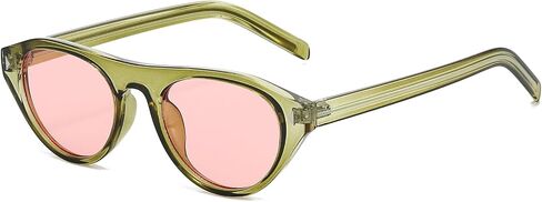 EYLRIM Retro Oval Cat Eye Sunglasses for Women Men Trendy Flat Top Narrow Cateye Shades UV400 Protection in Saudi Arabia