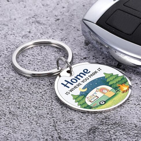Fathers Day Camper Keychain for Dad Husband, Camping Gifts for Men, Camping Accessories for Rv Campers, Travel Accessories for Couples, Rv Gifts for Women Friend Birthday Christmas Stocking Stuffers in Kuwait