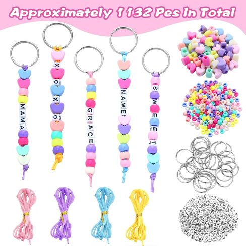 Tondiamo 24 Pack End of Year Gift Set with Acrylic Photo Keychain Card Beige Ribbon DIY Name Keychain Craft Kit with Letter Beads for Classroom Gifts Graduation Ceremonies Back to School Gifts in Kuwait