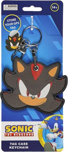 JUST FUNKY Sonic the Hedgehog Shadow PU Leather Air Tag Holder Keychain Lobster Clasp Key Ring for Keys and Bags in Kuwait