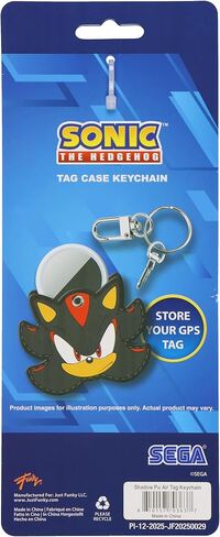 JUST FUNKY Sonic the Hedgehog Shadow PU Leather Air Tag Holder Keychain Lobster Clasp Key Ring for Keys and Bags in Kuwait