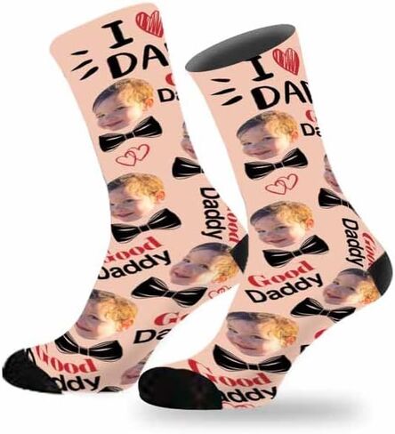 Custom Faces Socks, Personalized Crew Photo Socks With Pet Dog Cat Face Funny Gifts for Unisex Child Adult in Saudi Arabia