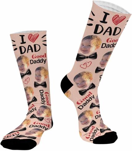 Custom Faces Socks, Personalized Crew Photo Socks With Pet Dog Cat Face Funny Gifts for Unisex Child Adult in Saudi Arabia