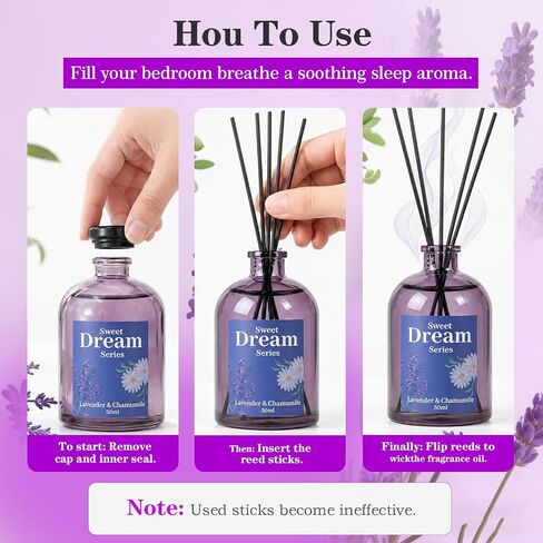 SCENTORINI Reed Diffuser Set for Sleep, Relax, 4 * 1.69oz, Natural Lavender Essential Oil Diffuser, Scented Reed Diffuser, Home Fragrance for Room Spa Bedroom Bathroom Hotel Home Decor in Saudi Arabia