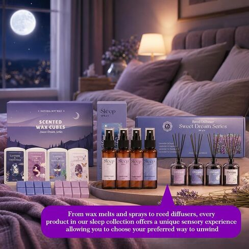 SCENTORINI Reed Diffuser Set for Sleep, Relax, 4 * 1.69oz, Natural Lavender Essential Oil Diffuser, Scented Reed Diffuser, Home Fragrance for Room Spa Bedroom Bathroom Hotel Home Decor in Saudi Arabia