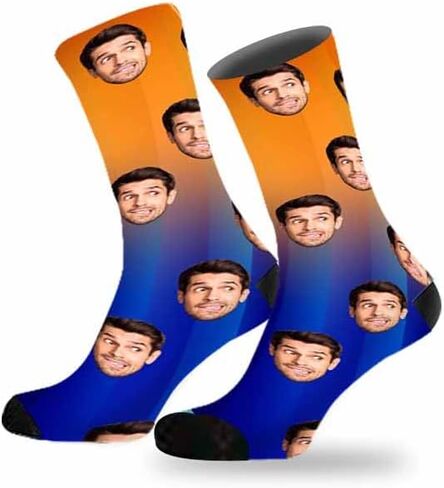 Custom Faces Socks, Personalized Crew Photo Socks With Pet Dog Cat Face Funny Gifts for Unisex Child Adult in Saudi Arabia
