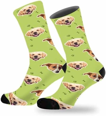 Custom Faces Socks, Personalized Crew Photo Socks With Pet Dog Cat Face Funny Gifts for Unisex Child Adult in Saudi Arabia