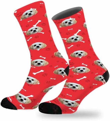 Custom Faces Socks, Personalized Crew Photo Socks With Pet Dog Cat Face Funny Gifts for Unisex Child Adult in Saudi Arabia