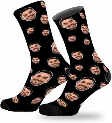 Custom Faces Socks, Personalized Crew Photo Socks With Pet Dog Cat Face Funny Gifts for Unisex Child Adult in Saudi Arabia