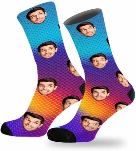 Custom Faces Socks, Personalized Crew Photo Socks With Pet Dog Cat Face Funny Gifts for Unisex Child Adult in Saudi Arabia