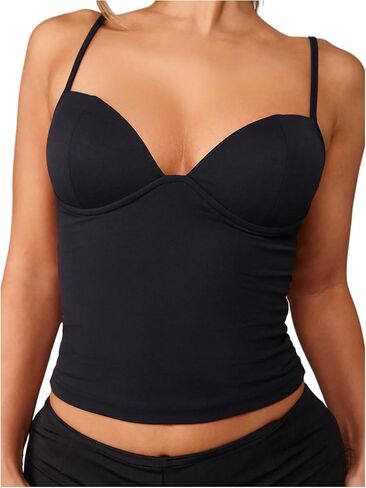 Verdusa Women's Rave Club Y2k Top Sleeveless Camisole Tops with Built in Bra in Kuwait