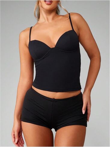 Verdusa Women's Rave Club Y2k Top Sleeveless Camisole Tops with Built in Bra in Kuwait