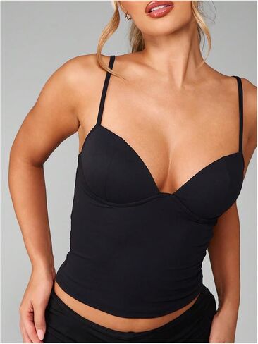 Verdusa Women's Rave Club Y2k Top Sleeveless Camisole Tops with Built in Bra in Kuwait