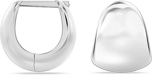Charmsy 925 Sterling Silver Small Huggie Hoop Earrings for Women | U-Shape Chain Link Hinged Hoops Earring | Women's Silver Hoop Earrings in Kuwait