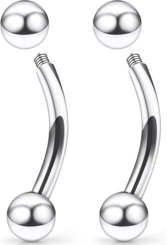 18G-00G Eyebrow Rings Internally Threaded Snake Eyes Piercing Jewelry Tongue Surgical Steel Curved Barbell Vertical Lip Labret Rook Daith Earrings Piercing Jewelry for Women Men 6mm-19mm in Saudi Arabia