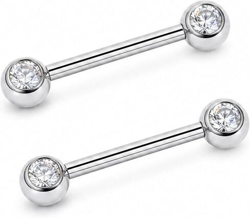 Titanium Nipple Rings Internally Threaded Nipple Piercing Jewelry,14 Gauge 14mm Barbell Length,Gold/Silver in Saudi Arabia