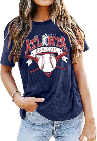 Women Baseball Mom Graphic T-Shirt Vintage Print Short Sleeve Tee Game Day Softball Fan Tops Soft in Kuwait
