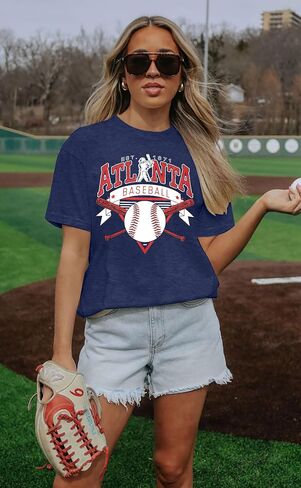 Women Baseball Mom Graphic T-Shirt Vintage Print Short Sleeve Tee Game Day Softball Fan Tops Soft in Kuwait