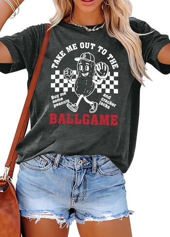 Women Baseball Mom Graphic T-Shirt Vintage Print Short Sleeve Tee Game Day Softball Fan Tops Soft in Kuwait