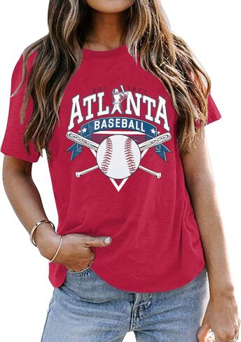 Women Baseball Mom Graphic T-Shirt Vintage Print Short Sleeve Tee Game Day Softball Fan Tops Soft in Kuwait