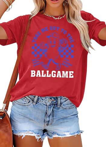 Women Baseball Mom Graphic T-Shirt Vintage Print Short Sleeve Tee Game Day Softball Fan Tops Soft in Kuwait