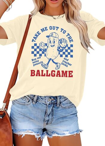 Women Baseball Mom Graphic T-Shirt Vintage Print Short Sleeve Tee Game Day Softball Fan Tops Soft in Kuwait