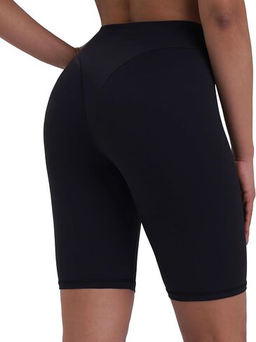 Sunzel Womens High Waisted Biker Shorts, V-Line Yoga Shorts for Women, Sculpting Studio Workout Shorts, 9" Inseam in Kuwait