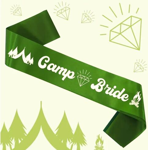 Wedding Bridal Sash, Camping Bachelorette Party Decorations, Vintage Sage Green Tribal Bridesmaid Sash for Bridal Shower, Engagement Wedding in Saudi Arabia