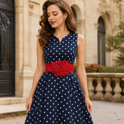 ElevateTech Stretchy Wide Women Belts Red Flower Belts for Women Vintage Wide Elastic Waist BeltsChunky Waistband Beltsfor Dress Shirts Christmas Clothing Accessories Gifts in Kuwait