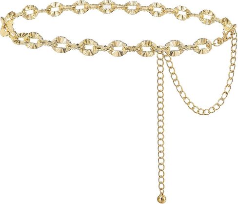 Glamorstar Waist Chain Belt for Women Metal Chain Belts for Dresses in Kuwait
