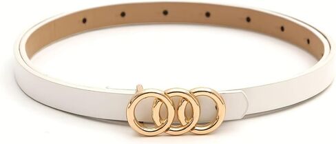 Women's Belts 3 Pack, Triple Ring Buckle Fashion Waist Belt Set, Trendy Elastic Stretch Belts for Dresses Jeans, Casual Lady Belt Accessories in Kuwait