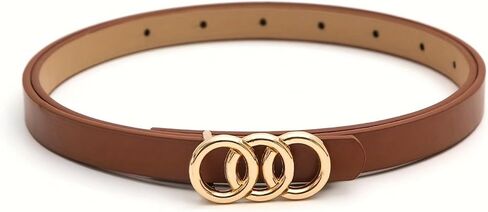 Women's Belts 3 Pack, Triple Ring Buckle Fashion Waist Belt Set, Trendy Elastic Stretch Belts for Dresses Jeans, Casual Lady Belt Accessories in Kuwait