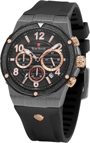 TEARTRACE Watches for Men Luxury Quartz Casual Chronograph 3ATM Waterproof Sport Wrist Watches Multifunctional with Silicone Strap Mens Watches in Saudi Arabia