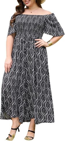 Keluummi Plus Size Wedding Guest Jumpsuits for Curvy Women, Summer Casual Floral Empire Waist Wide Leg One Piece Long Rompers in Saudi Arabia
