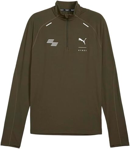 PUMA Mens X Hyrox Run Cloudspun Long Sleeve Quarter Zip Athletic Outerwear Casual - Green in Kuwait