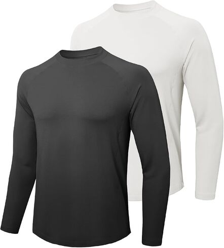 Long Sleeve Workout Shirts for Men Moiture Wicking T-Shirt Quick Dry Athletic Active Tees in Saudi Arabia
