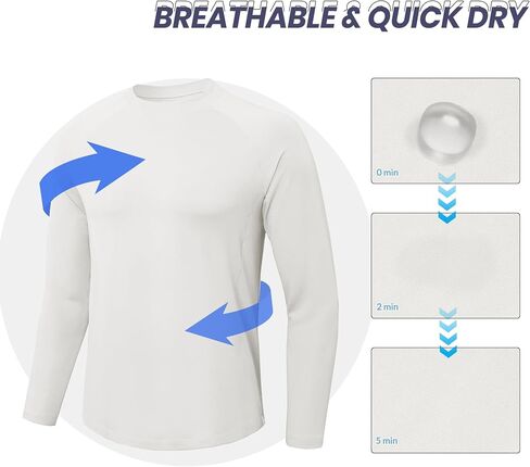 Long Sleeve Workout Shirts for Men Moiture Wicking T-Shirt Quick Dry Athletic Active Tees in Kuwait