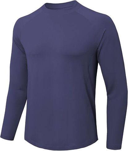 Long Sleeve Workout Shirts for Men Moiture Wicking T-Shirt Quick Dry Athletic Active Tees in Kuwait