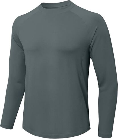 Long Sleeve Workout Shirts for Men Moiture Wicking T-Shirt Quick Dry Athletic Active Tees in Kuwait