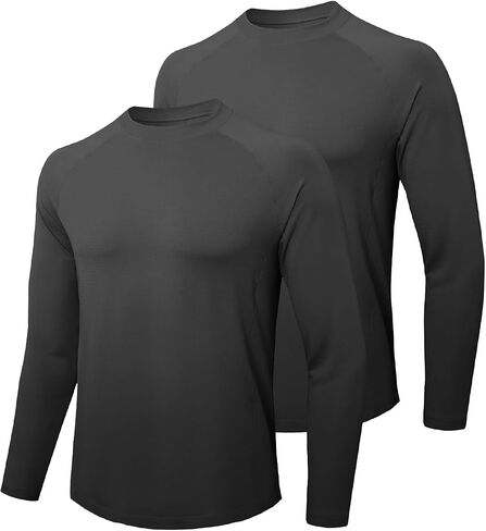 Long Sleeve Workout Shirts for Men Moiture Wicking T-Shirt Quick Dry Athletic Active Tees in Kuwait