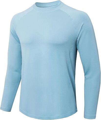 Long Sleeve Workout Shirts for Men Moiture Wicking T-Shirt Quick Dry Athletic Active Tees in Kuwait