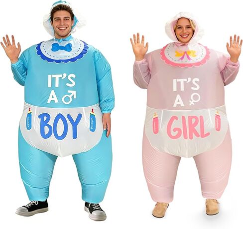 2-Pack Inflatable Baby Costume for Adults - Gender Reveal Baby Shower Costume,Halloween Blow Up Suit & Party Cosplay in Saudi Arabia