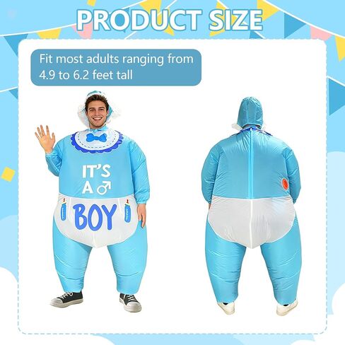 2-Pack Inflatable Baby Costume for Adults - Gender Reveal Baby Shower Costume,Halloween Blow Up Suit & Party Cosplay in Saudi Arabia